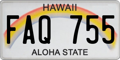 HI license plate FAQ755