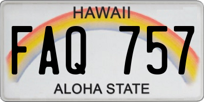 HI license plate FAQ757