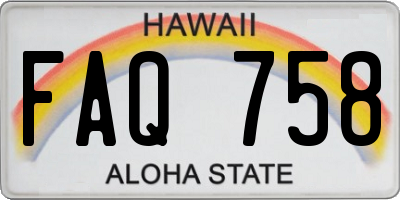 HI license plate FAQ758