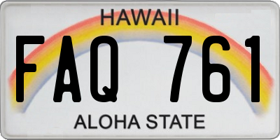 HI license plate FAQ761