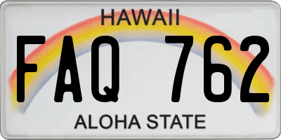 HI license plate FAQ762