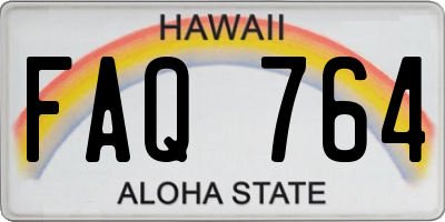 HI license plate FAQ764