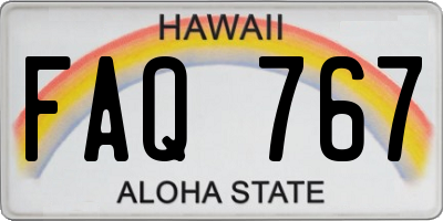 HI license plate FAQ767