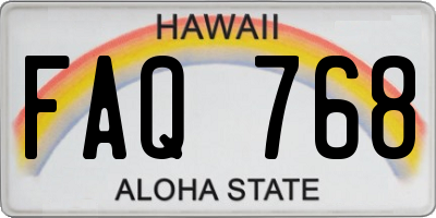 HI license plate FAQ768