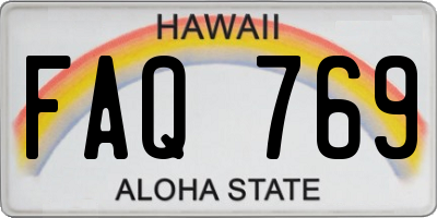HI license plate FAQ769