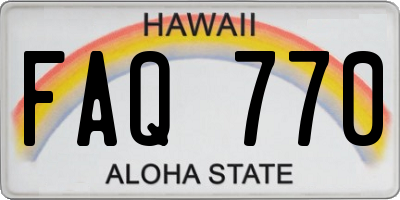HI license plate FAQ770