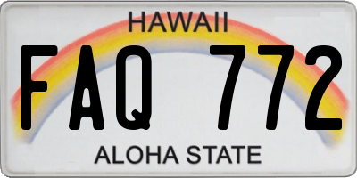 HI license plate FAQ772