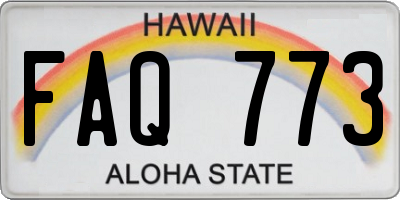 HI license plate FAQ773