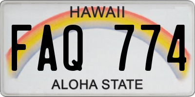 HI license plate FAQ774