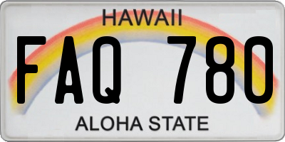 HI license plate FAQ780