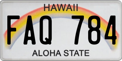 HI license plate FAQ784