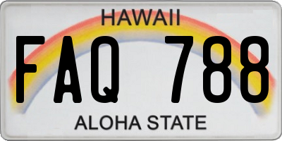 HI license plate FAQ788
