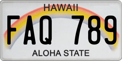 HI license plate FAQ789
