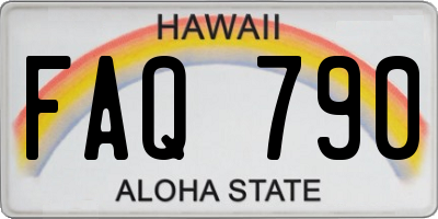 HI license plate FAQ790