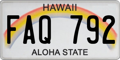 HI license plate FAQ792