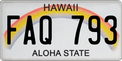 HI license plate FAQ793