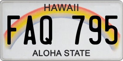 HI license plate FAQ795