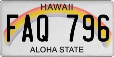 HI license plate FAQ796