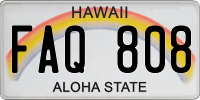 HI license plate FAQ808