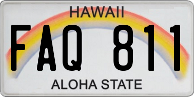 HI license plate FAQ811