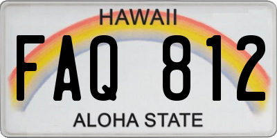 HI license plate FAQ812
