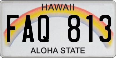 HI license plate FAQ813