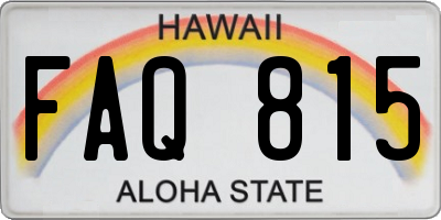 HI license plate FAQ815