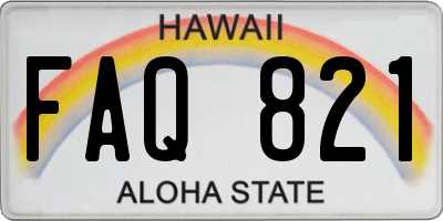HI license plate FAQ821