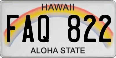 HI license plate FAQ822