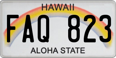 HI license plate FAQ823
