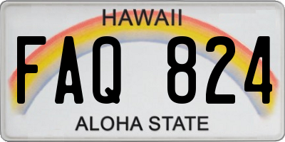 HI license plate FAQ824