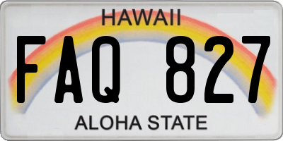 HI license plate FAQ827