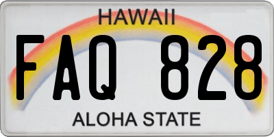 HI license plate FAQ828