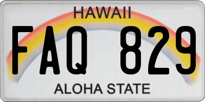 HI license plate FAQ829