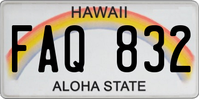 HI license plate FAQ832