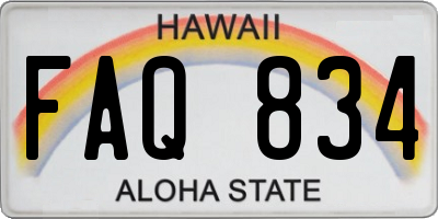 HI license plate FAQ834