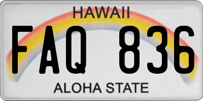 HI license plate FAQ836