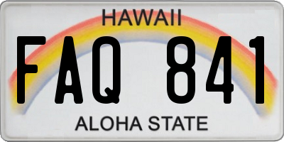 HI license plate FAQ841