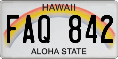 HI license plate FAQ842