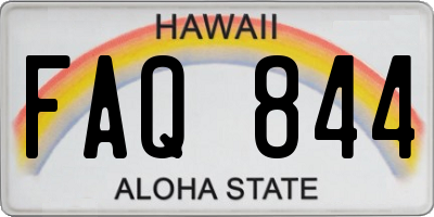 HI license plate FAQ844
