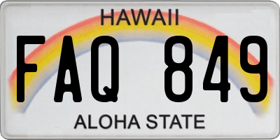 HI license plate FAQ849