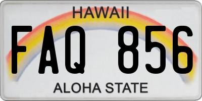 HI license plate FAQ856