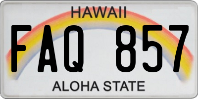 HI license plate FAQ857
