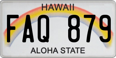 HI license plate FAQ879