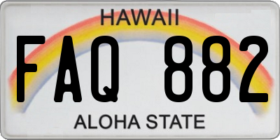 HI license plate FAQ882