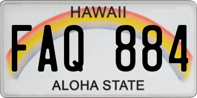 HI license plate FAQ884