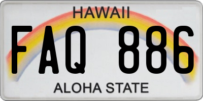 HI license plate FAQ886