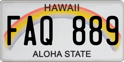 HI license plate FAQ889