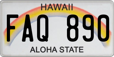 HI license plate FAQ890