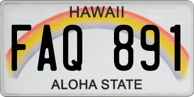 HI license plate FAQ891